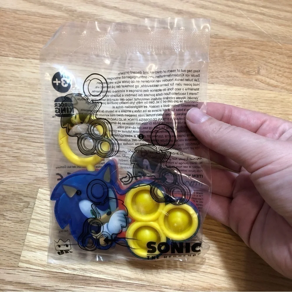 Sonic the Hedgehog Pop It Keychain Fidget Toy NEW